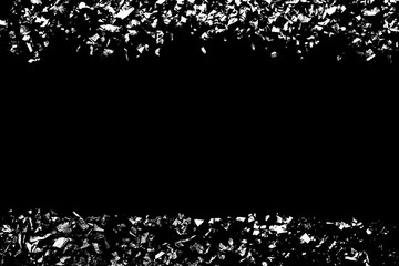 Confetti - black and white confetti on black background