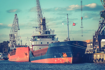 Blue bulk carrier