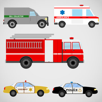 A set of special vehicles