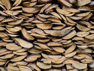 Firewood stacked stacks