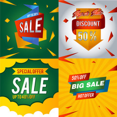 Sale Banner on colorful background