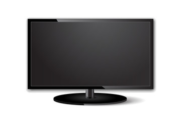 Flat TV screen realistic vector design. Monitor realistic illustration on transparent background