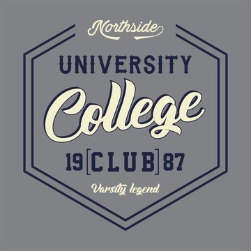 Graphic For Shirt And Print University College Club