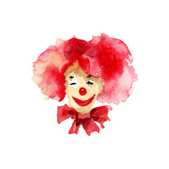Watercolor illustration of Happy clown - 159129300