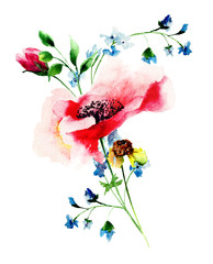 Obrazy na Plexi  Stylizowane wiosenne kwiaty