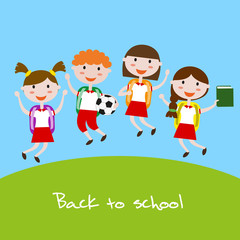 Children in school uniform.