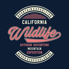 graphic for shirt and print MOUNTAIN EXPEDITION CALIFORNIA
