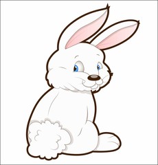 Cartoon sad hare sitting