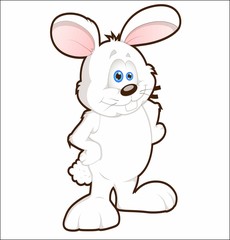 Cartoon sad hare sitting