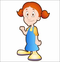 Cartoon girl is knocking