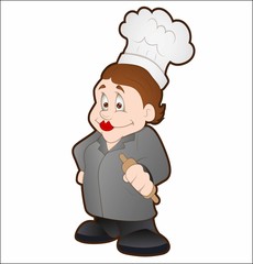 Cartoon woman cook