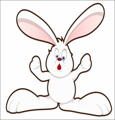 Fototapeta premium Cartoon cheerful hare