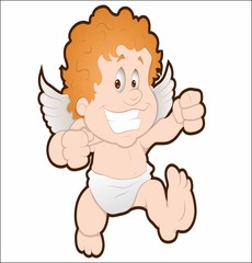 Cartoon angel with wings