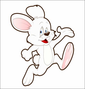 Cartoon cheerful hare
