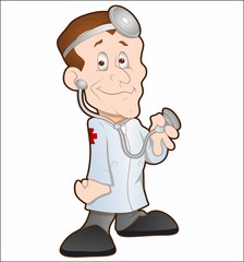 Cartoon man doctor