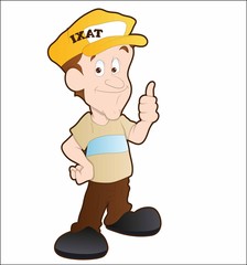 Cartoon taxi driver