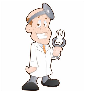 Cartoon man doctor