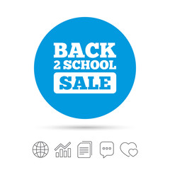 Back to school sign icon. Back 2 school symbol.