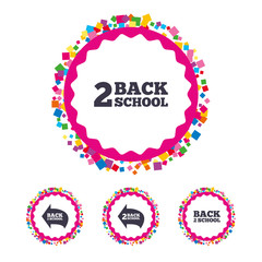 Back to school icons. Studies after the holidays.