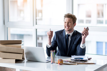 Fototapeta premium Enraged employee is not coping with his tasks