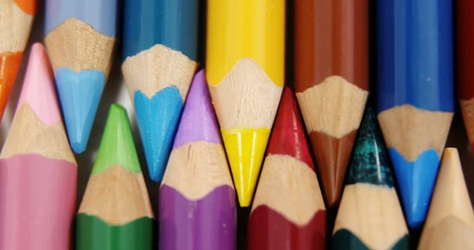 Colored pencils arranged in interlock pattern