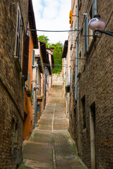 Medieval street in Italian town Urbino