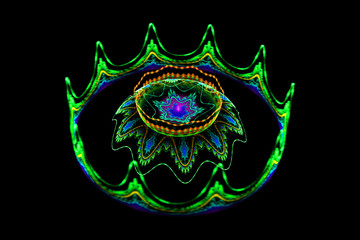 Obraz premium fractal colored gas burner flowers