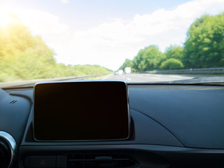 Naklejka premium Car Interior with Navigation system