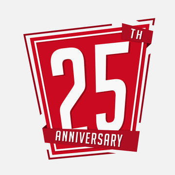 25 years anniversary design template. Vector and illustration.