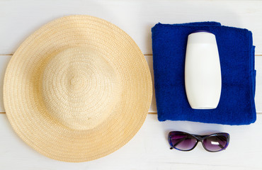 Set swimsuit towel hat