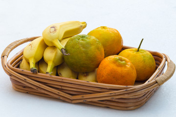 Basket full of fresh fruits