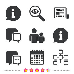 Information sign and group. Communication icons.