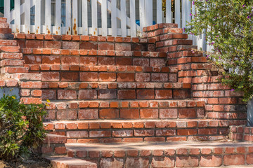 Red brick stairs