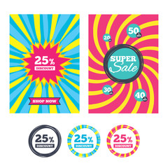 25 percent discount sign icon. Sale symbol.