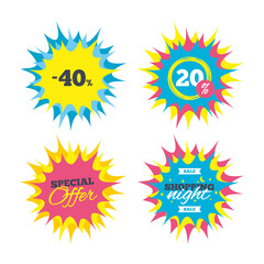 40 percent discount sign icon. Sale symbol.