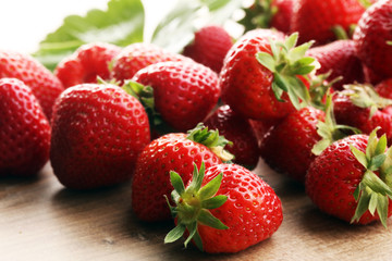 freshly harvested strawberries - healthy lifestyle fruit concept