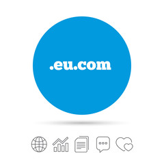 Domain EU.COM sign icon. Internet subdomain.