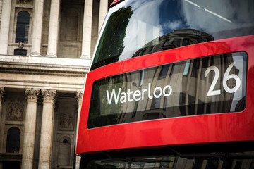 Red London bus detail