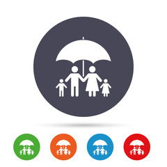 Complete family insurance icon. Umbrella symbol.
