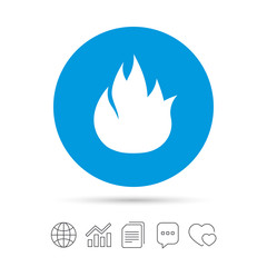 Fire flame sign icon. Fire symbol.