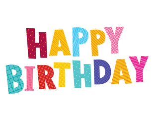 Happy Birthday decorative type unique lettering