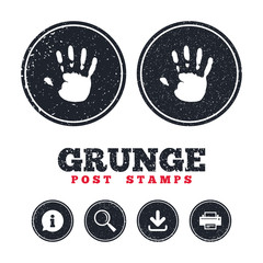 Hand print sign icon. Stop symbol.