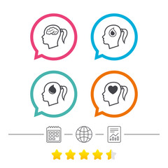 Head with brain icon.Female woman symbols.