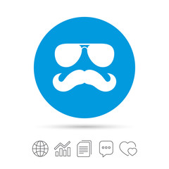 Mustache and Glasses sign icon. Hipster symbol.