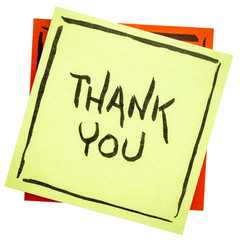 Thank you - isolated sticky note
