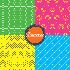 Fototapeta premium Ornament, stars and diagonal lines textures.