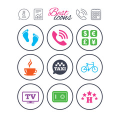 Hotel, apartment services icons. Coffee sign.