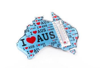 Australia map fridge magnet on a white background