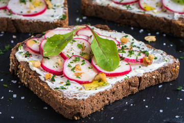 Delicious vegetarian sandwiches