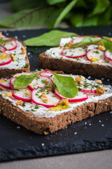 Delicious vegetarian sandwiches